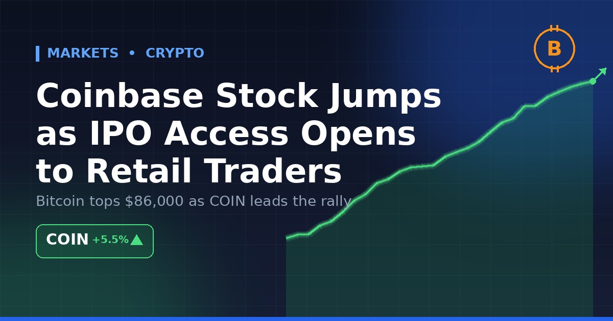 Coinbase Stock Jumps as Exchange Opens IPO Access to Retail Traders